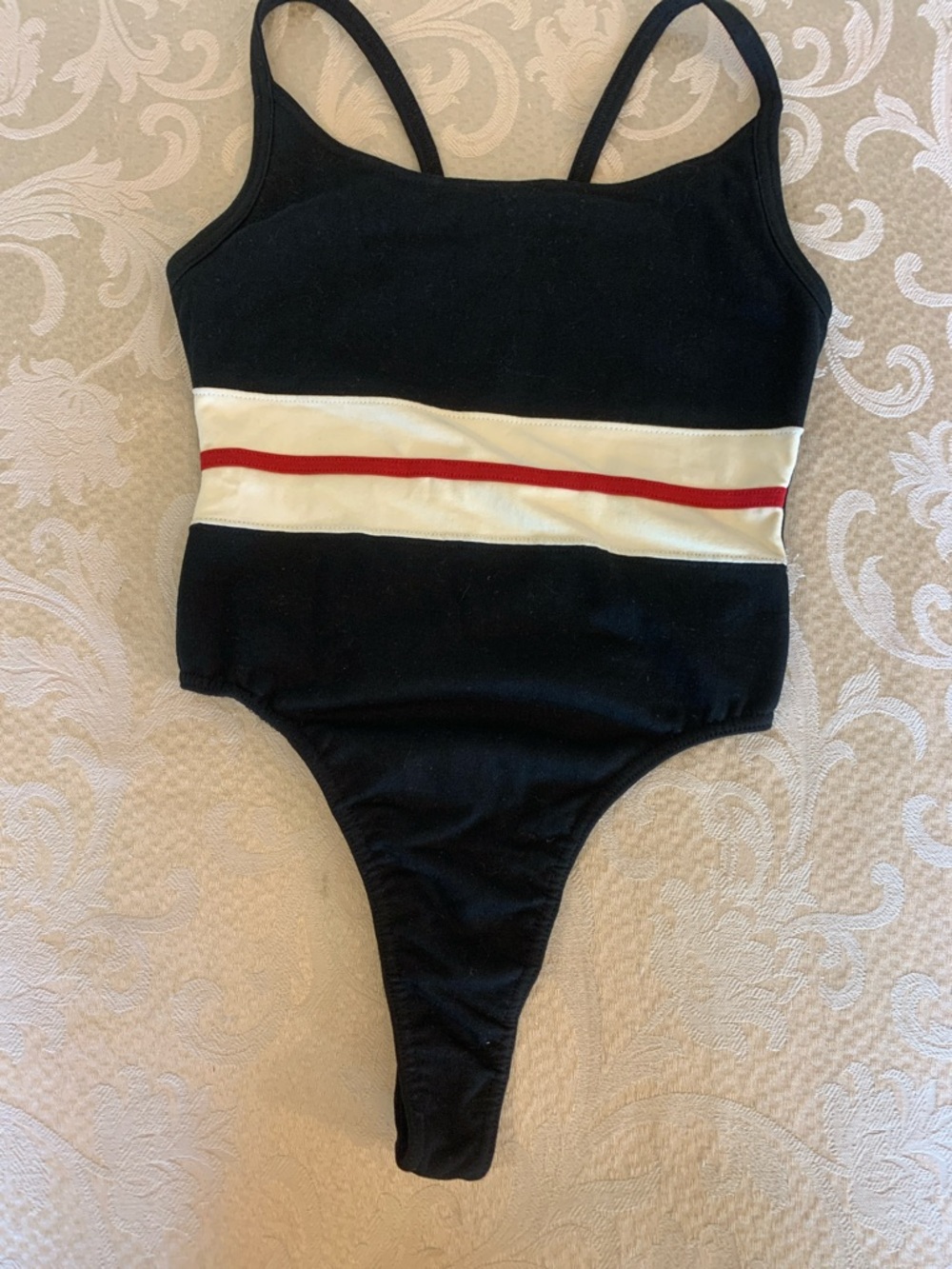 Ann Taylor Black Tank one piece High legged swimsuit